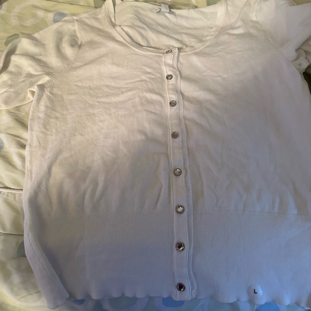 Ny and co short sleeve cardigan nwt bling buttons